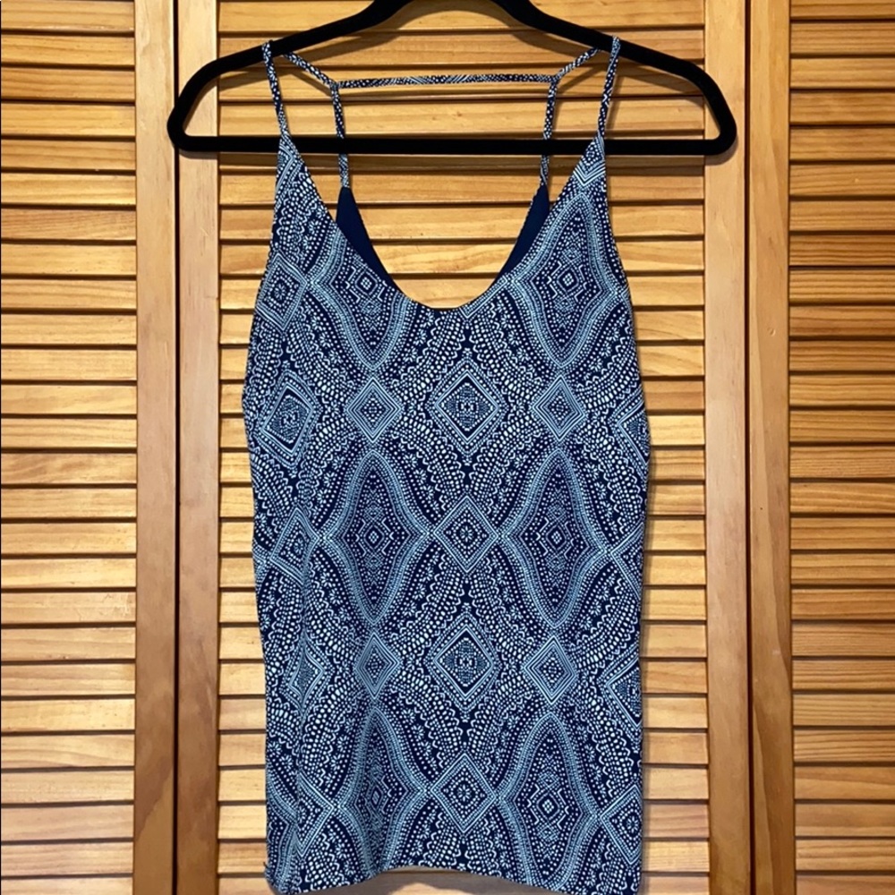 Blue/White Aztec Top